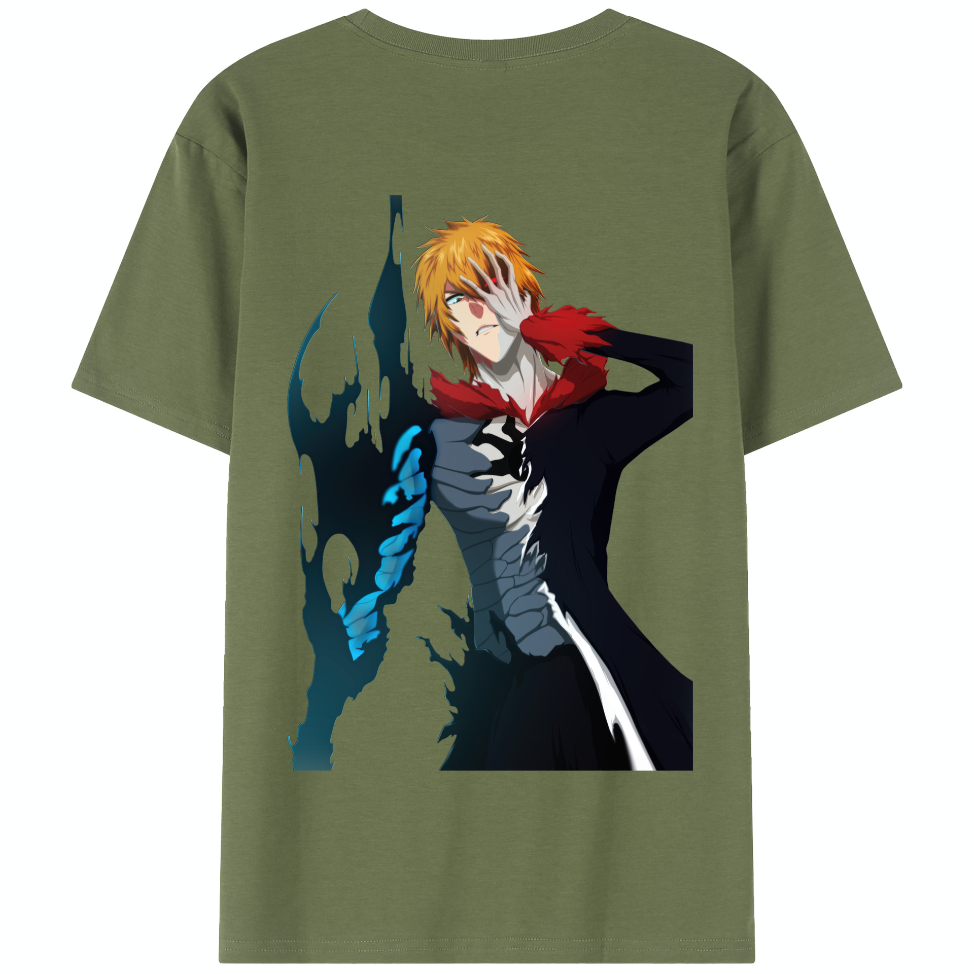 （画像用） ブリーチ 黒崎一護（くろさき いちご）BLEACH Kurosaki Ichigo 綿100％半袖Tシャツ（背面プリント）